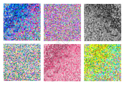 摘要方形像素混合木赛克背景Mos图片
