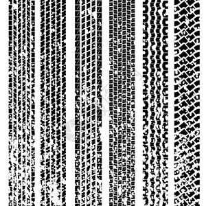 一套详细的轮胎印矢量图高清图片