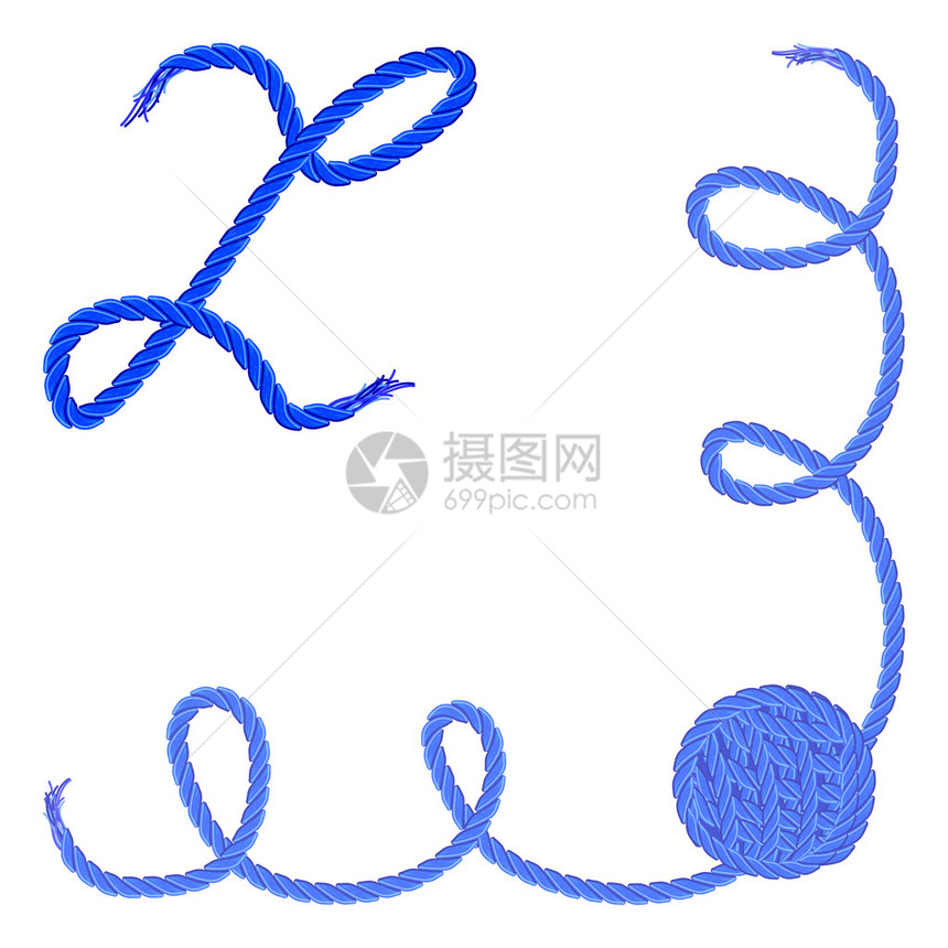 字母Z字母字体矢量线条绳子电图片