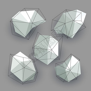 三角形低圆环设置抽象商务图标概念矢量插图图片
