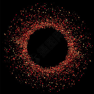 黑色背景上孤立的红色圆圈框架图片