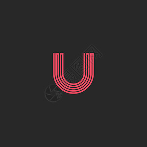 字母U标识单字破线zigzag几何形状徽章图片