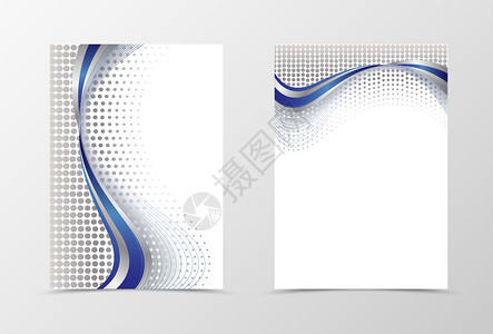 传单模板设计蓝色的抽象传单模板矢量图带有蓝色波浪传单设计的背景图片