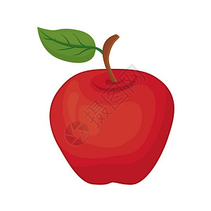 苹果水图标表示的有机和健康食品概念图片
