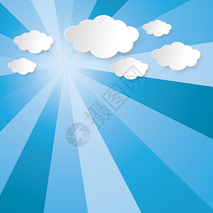 本背景的太阳光束蓝天空和云矢图像设计摘图片