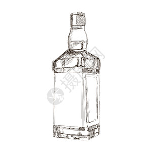 简单设计平板设计的酒瓶草图图片