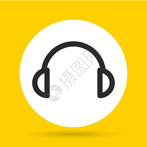 耳机图标代表的音乐和声音概念彩图片