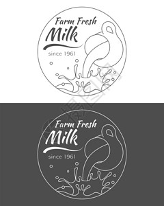 牛奶油和酸奶标志图片