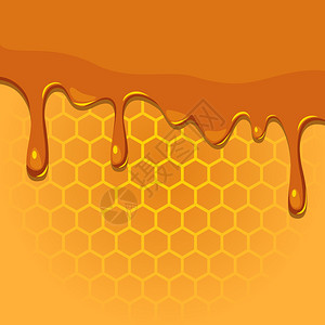 在蜂窝纹理上融化蜂蜜图片