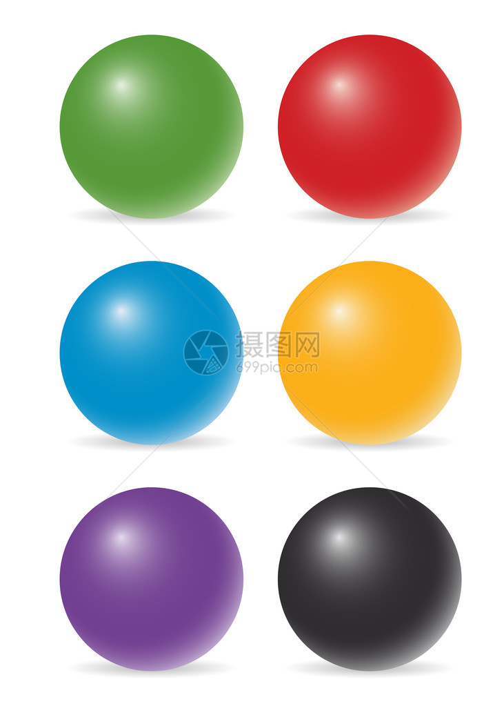 一组六色球图片
