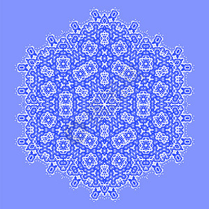 蓝色背景上孤立的圆形几何装饰图片