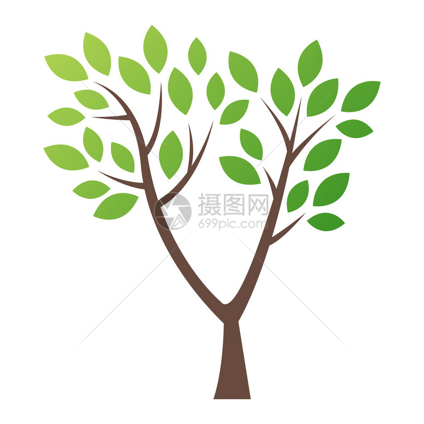 程式化的矢量树标志图标矢量树平面轮廓上白色孤立树形和敌人符号孤立的绿树矢量图标志天然图片