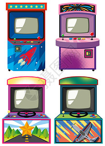 街机游戏盒插画的四种设计图片