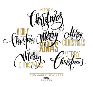 圣诞字母设计集快乐矢量插背景图片