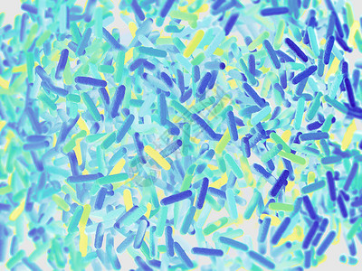 肠道细菌微生物组3D插图背景图片