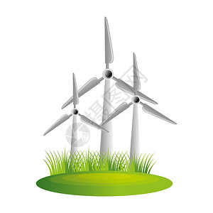 风速涡轮机能源图标的背景图片