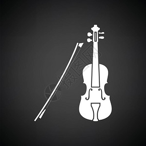 Violin图标有白色的黑色背景图片