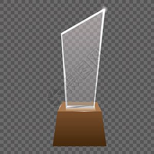 空的现实的玻璃奖杯授予矢量雕像优雅的透明奖杯用于颁奖演示图片