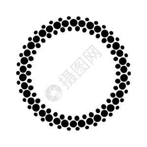 白色背景上的黑点框架图片