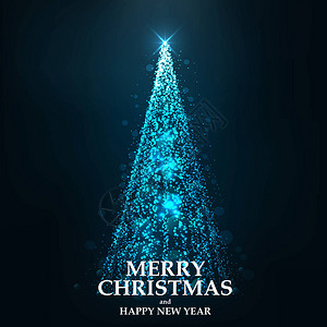 光线中的圣诞树摘要贺词卡或邀请设计图片