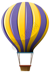 黄色和紫色插图中的热气球图片