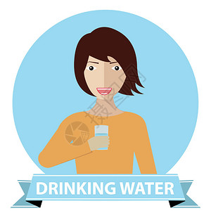 妇女饮水饮用水图片