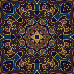 花丝矢量模式东方五颜六色的装饰品地毯披肩背景图片