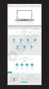 现代一页网站模板可使用触摸屏设备响应网站矢量插图图片