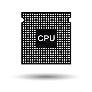 CPU图标有白色的黑色背景图片
