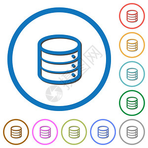 数据库平面颜色矢量图标白色背景的高清图片