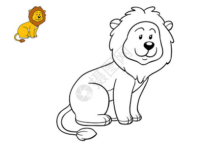 儿童着色书狮子图片