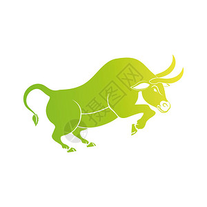 公牛股市标志符号图标矢量图片