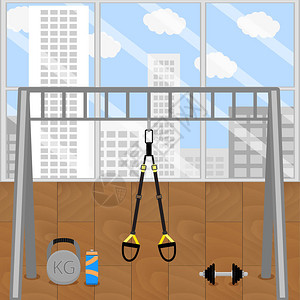 Trx的现代健身房健身和训练锻图片