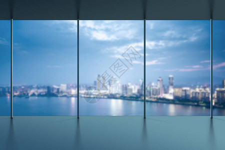 酉水画廊窗外城市夜景鸟瞰设计图片