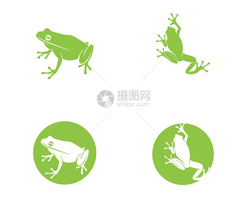 绿色青蛙符号标志和模板图片