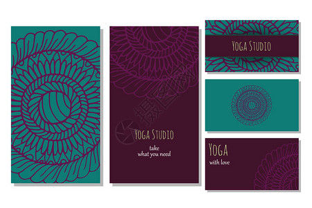 瑜伽工作室的卡片模板图片