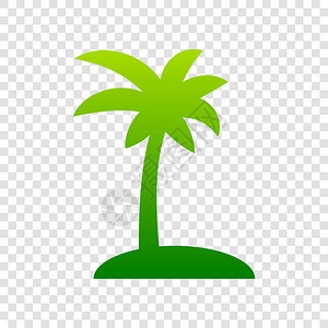 椰子棕榈树标志矢量透明背景的绿图片