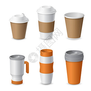 咖啡杯和Mug模板套装品牌标记现图片
