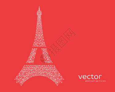 Eiffel铁塔红色背景的图片