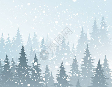 冬季风景森林和积图片