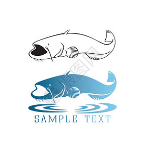 鲶鱼的标志或打印钓鱼运动标志图片
