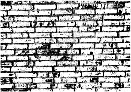 矢量黑白粗糙的砖墙背景图片