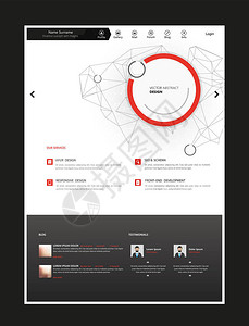 网站设计模板带有抽象背景矢量插图的背景图片