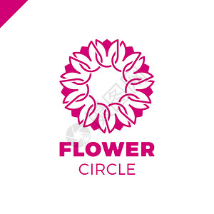 FlowerLogo圆圈抽象设计矢量模板图片