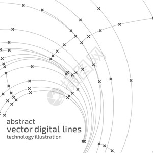矢量抽象背景现代技术插图与网格和点数字几何抽象线条和图片
