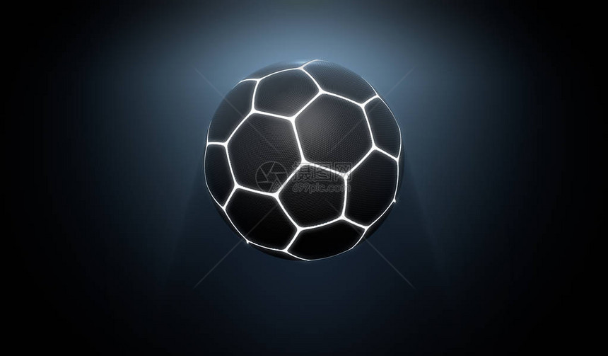 黑色纹理足球的未来运动概念图片