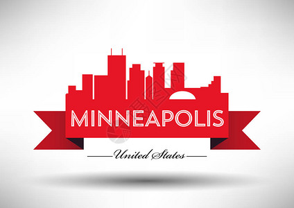 Minneapolis线城市天线背景图片
