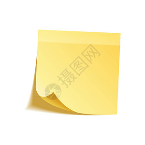 带有在透明背景上隔离的阴影的便笺黄色纸信纸上的消息图片