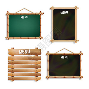 菜单板咖啡馆或餐馆菜单公告黑板在白色背景背景图片