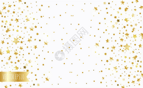 白色背景上的金色流星背景图片
